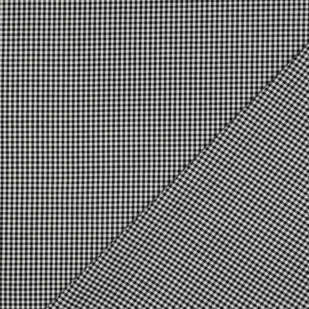 Black - 2.7mm Check Poplin