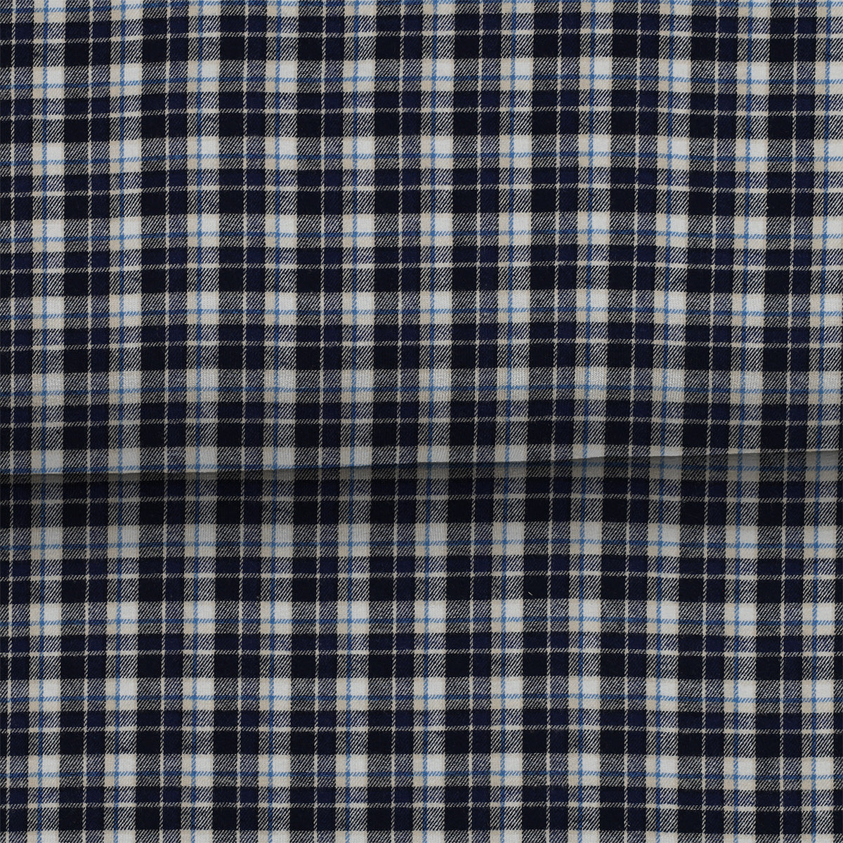 Carreaux Marine/blanc - Coton brossé