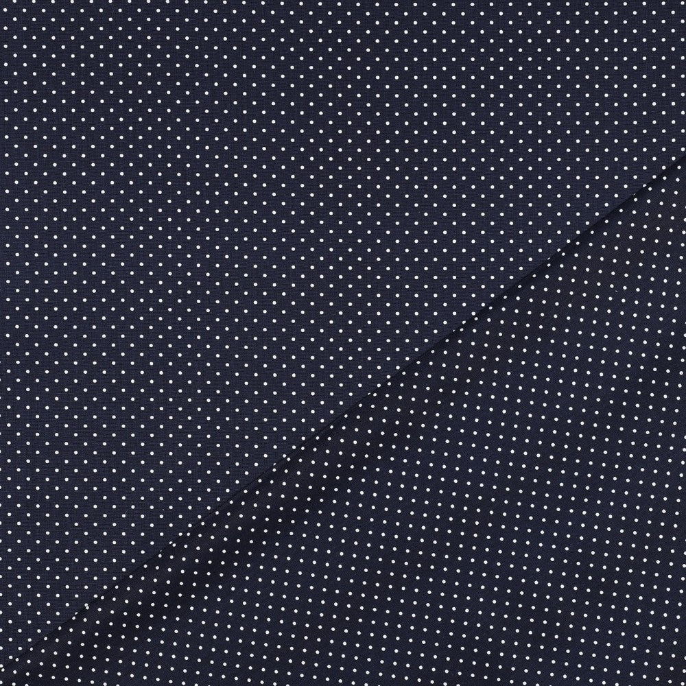 Petits pois bleu marine - Popeline imprimée