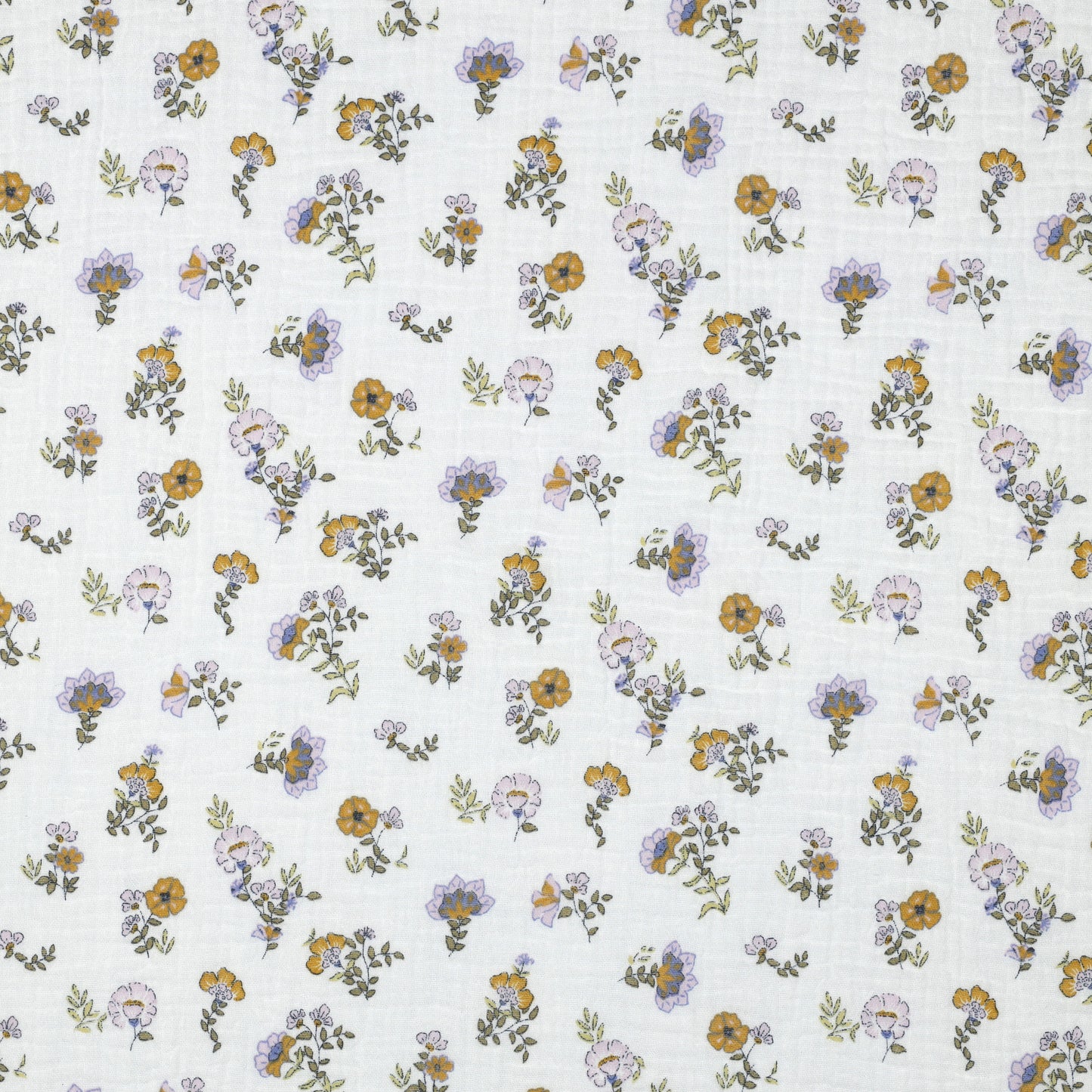 Petites fleurs - Mousseline de coton biologique