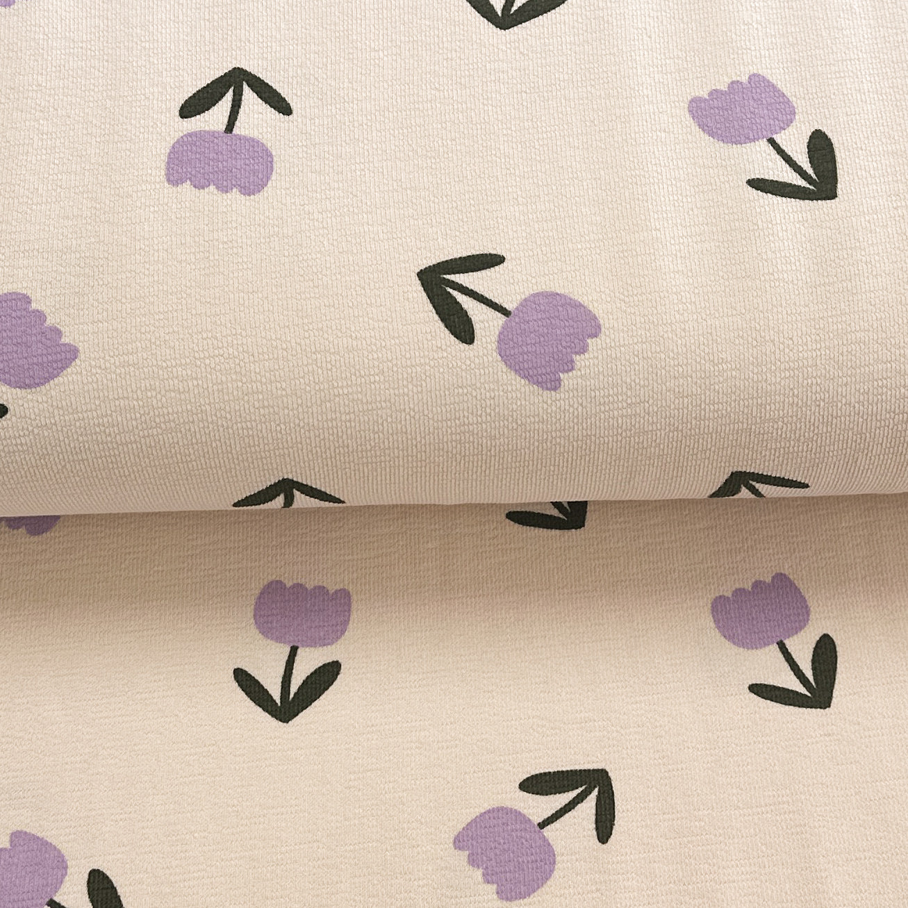 Élégantes tulipes - Printed Terry Crepe