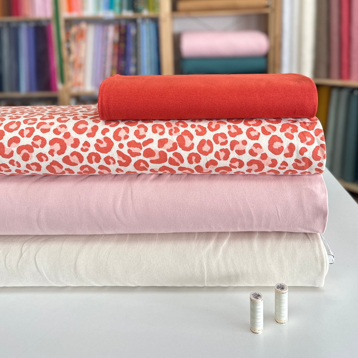 Léopard naturel - French Terry brossé imprimé