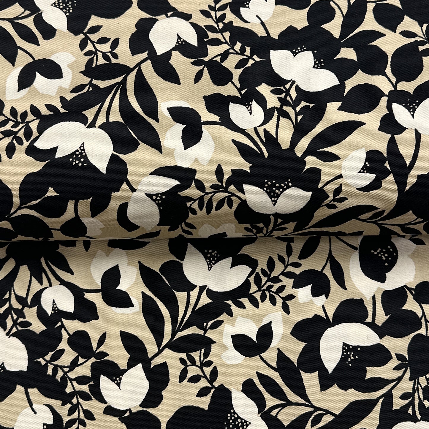 En fleurs beige - Canevas imprimé