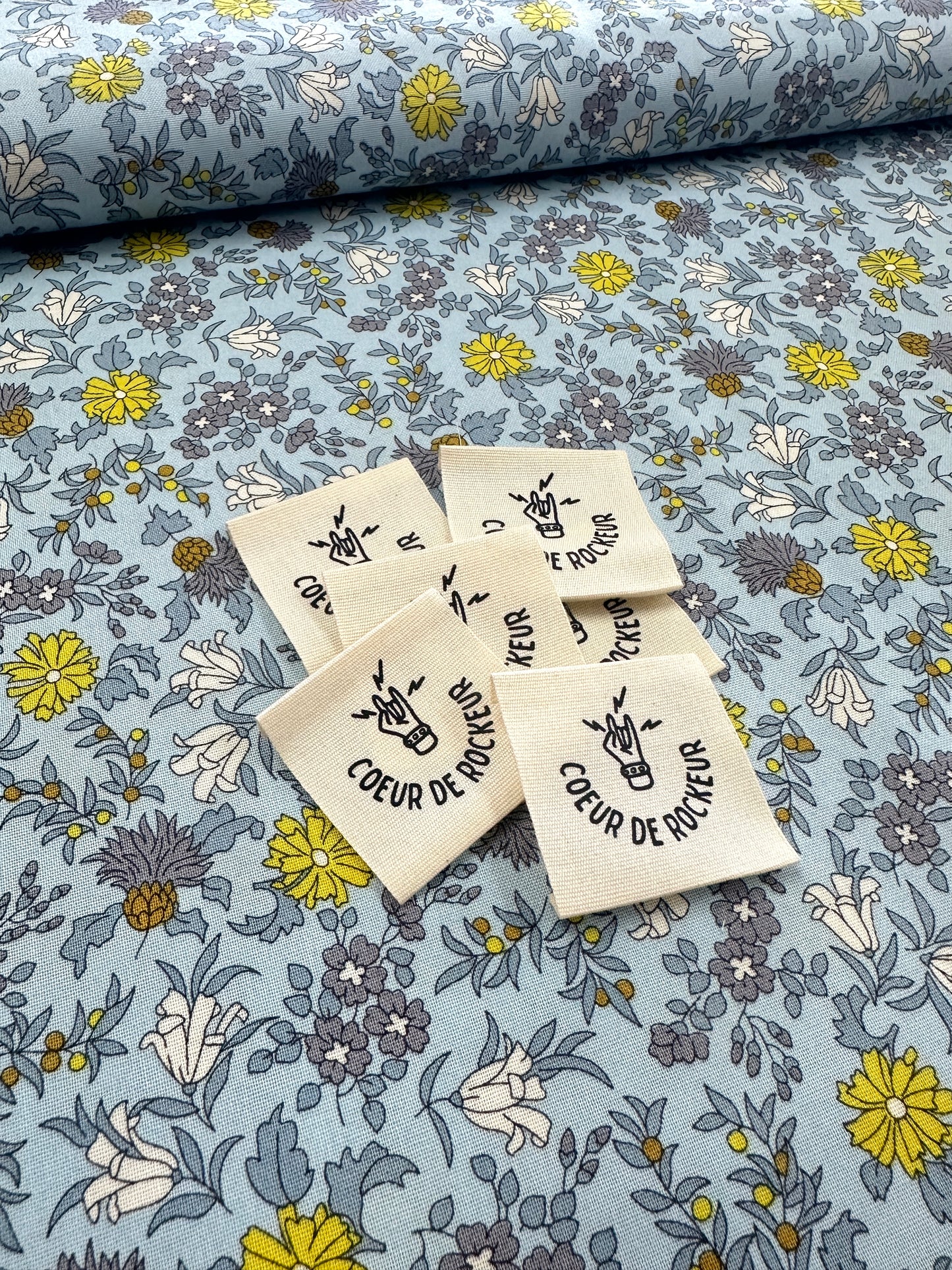 Coeur de rockeur - Étiquette en coton à coudre