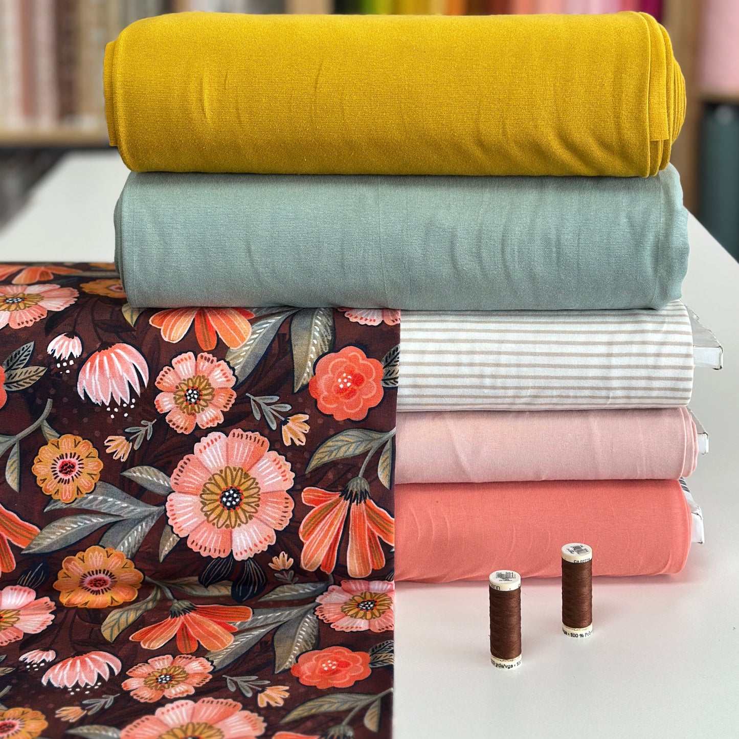 PRE-ORDER - Burgundy floral - NON NON OUI - Printed jersey