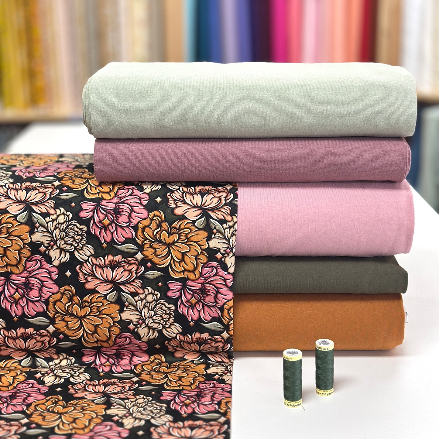 Spectacular green peonies - NON NON OUI - Printed jersey