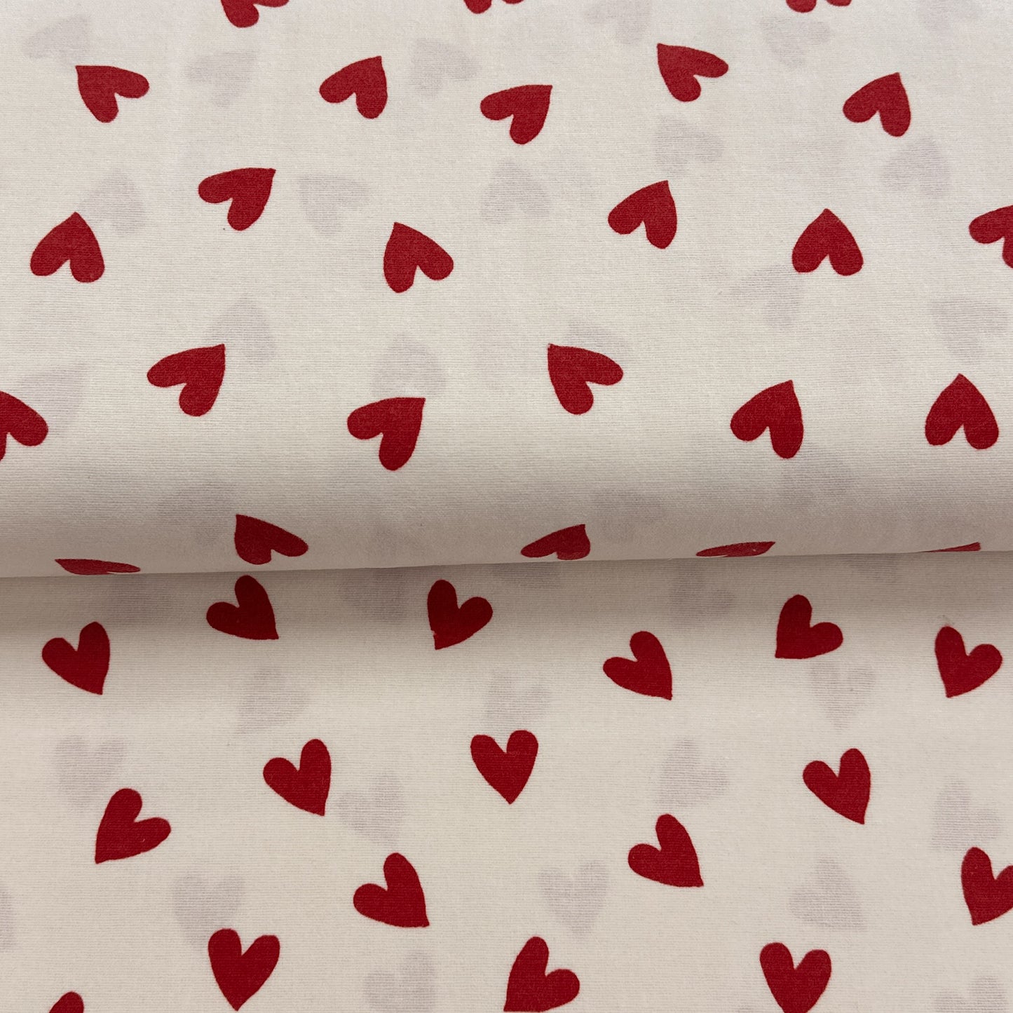 Coeurs écru - Flanelle