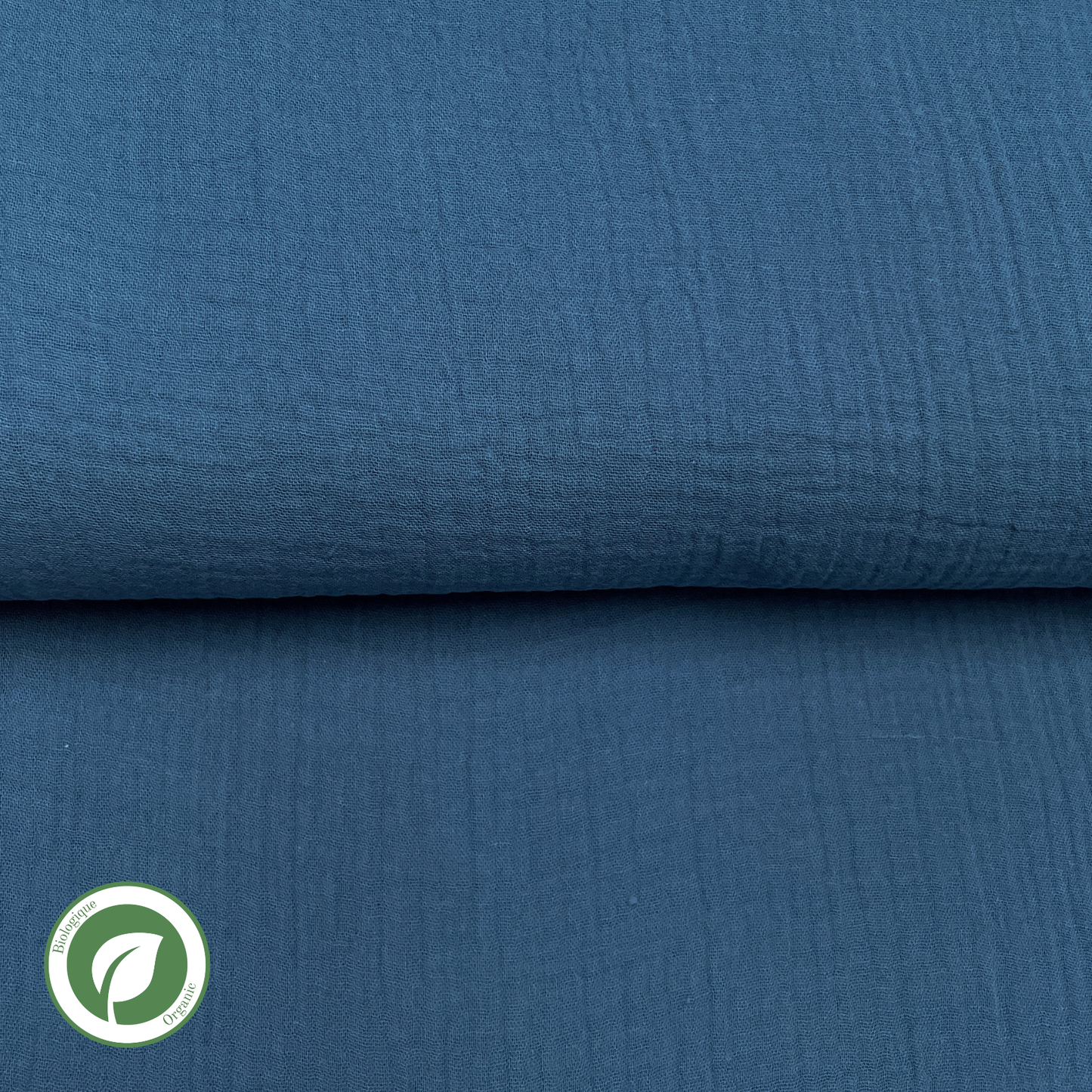 Indigo - Mousseline de coton biologique double gaze