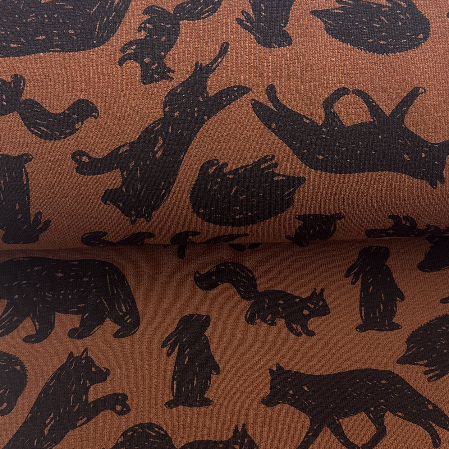 Animaux rouille - Printed Terry Crepe