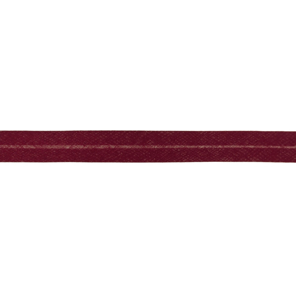 Burgundy - 20mm Single-Fold Cotton Bias Tape