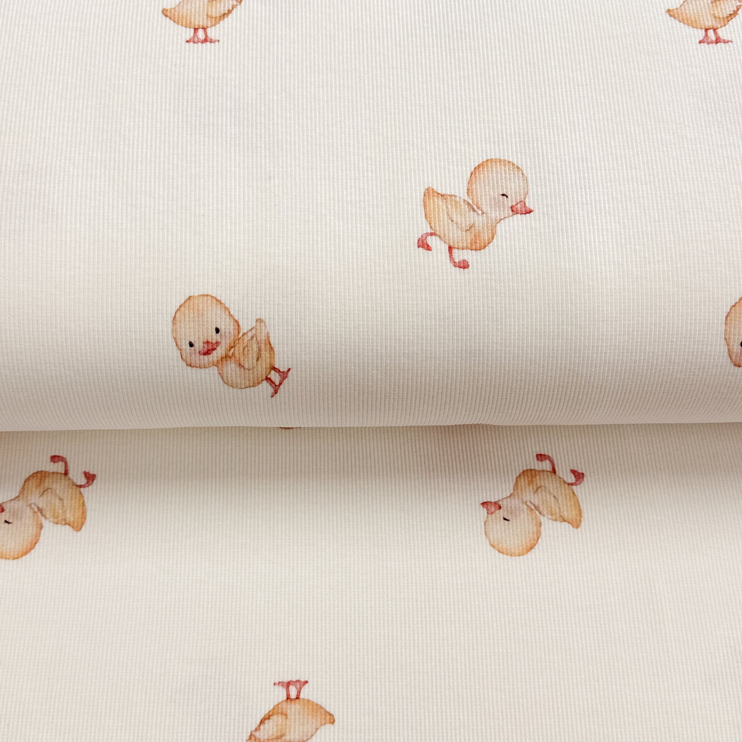 Fin de rouleau 31 cm - Canards mignons - Jersey côtelé imprimé