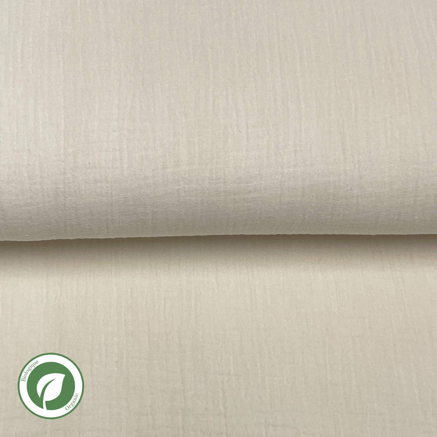 Écru - Mousseline de coton biologique double gaze