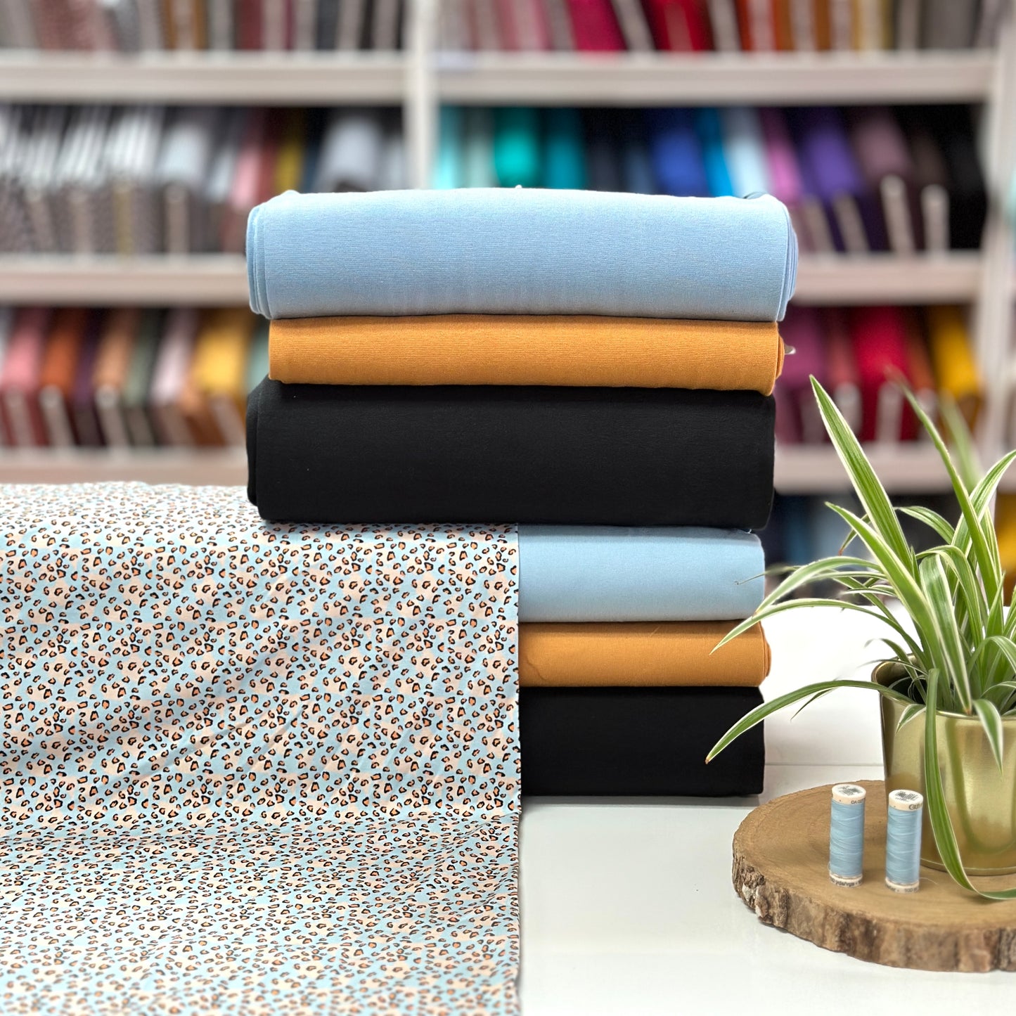 Blue Leopard - Printed Jersey