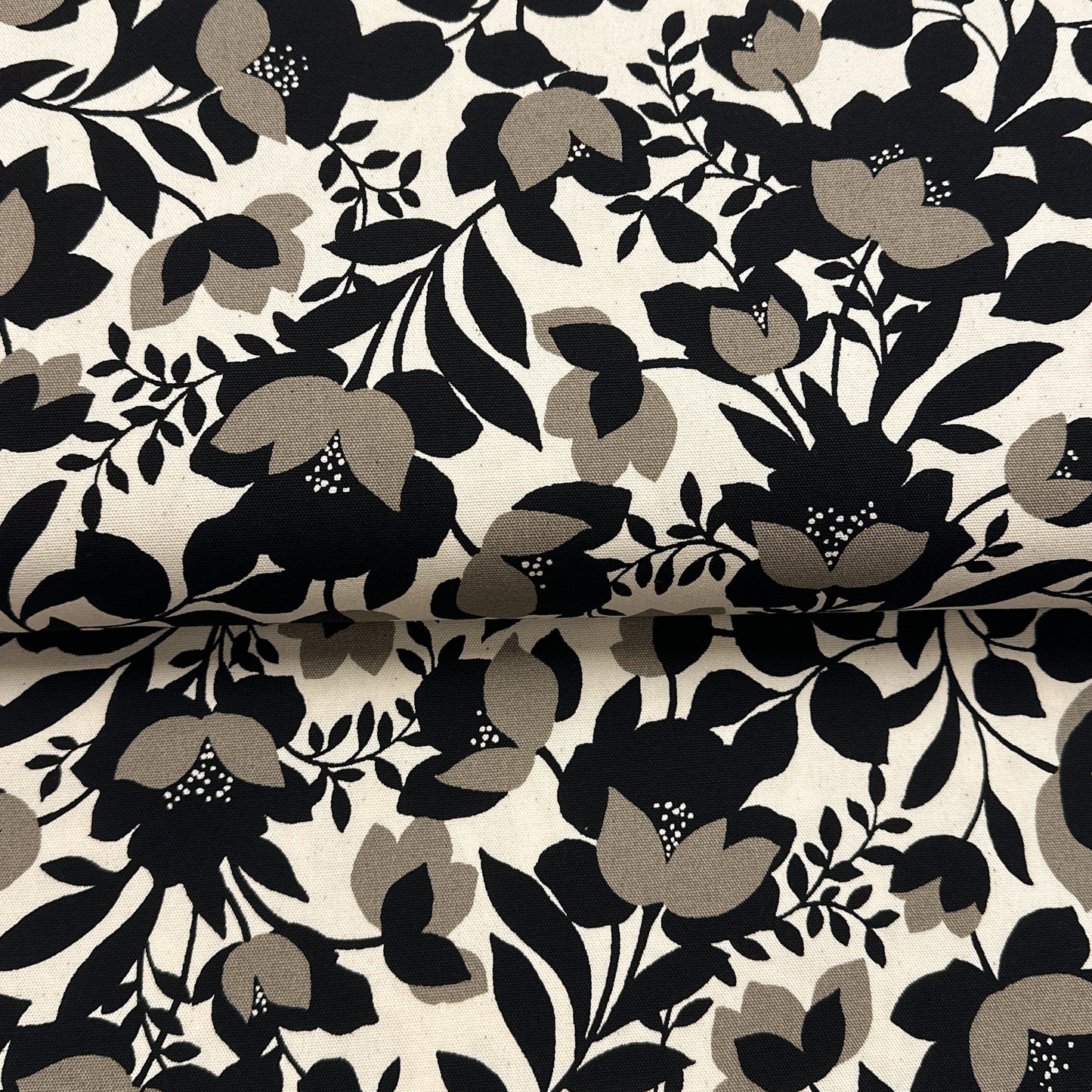 En fleurs écru - Canevas imprimé