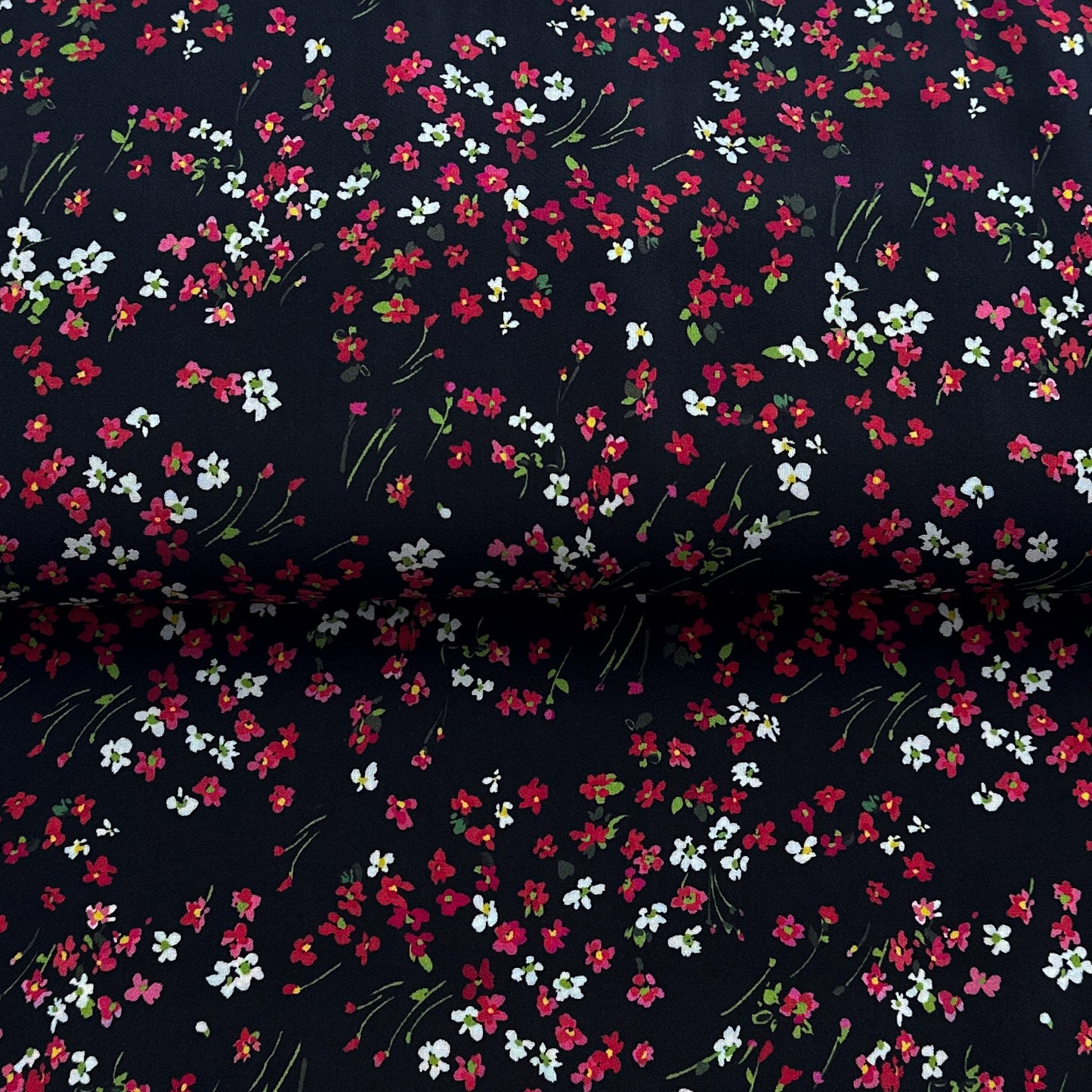 Petites fleurs noir - Viscose ECOVERO™
