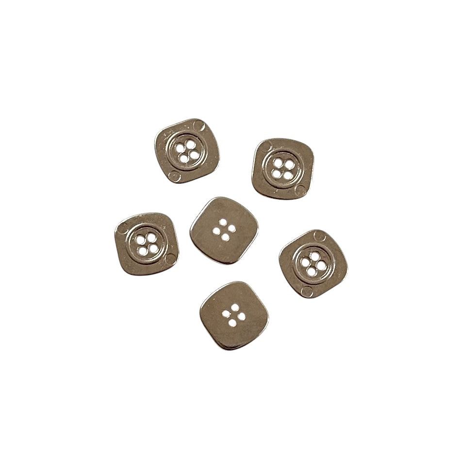 Button - Square Metal 4 Holes