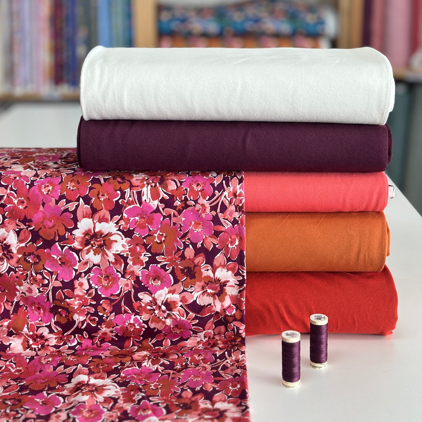 Fantastiques rouge - Jersey imprimé digital