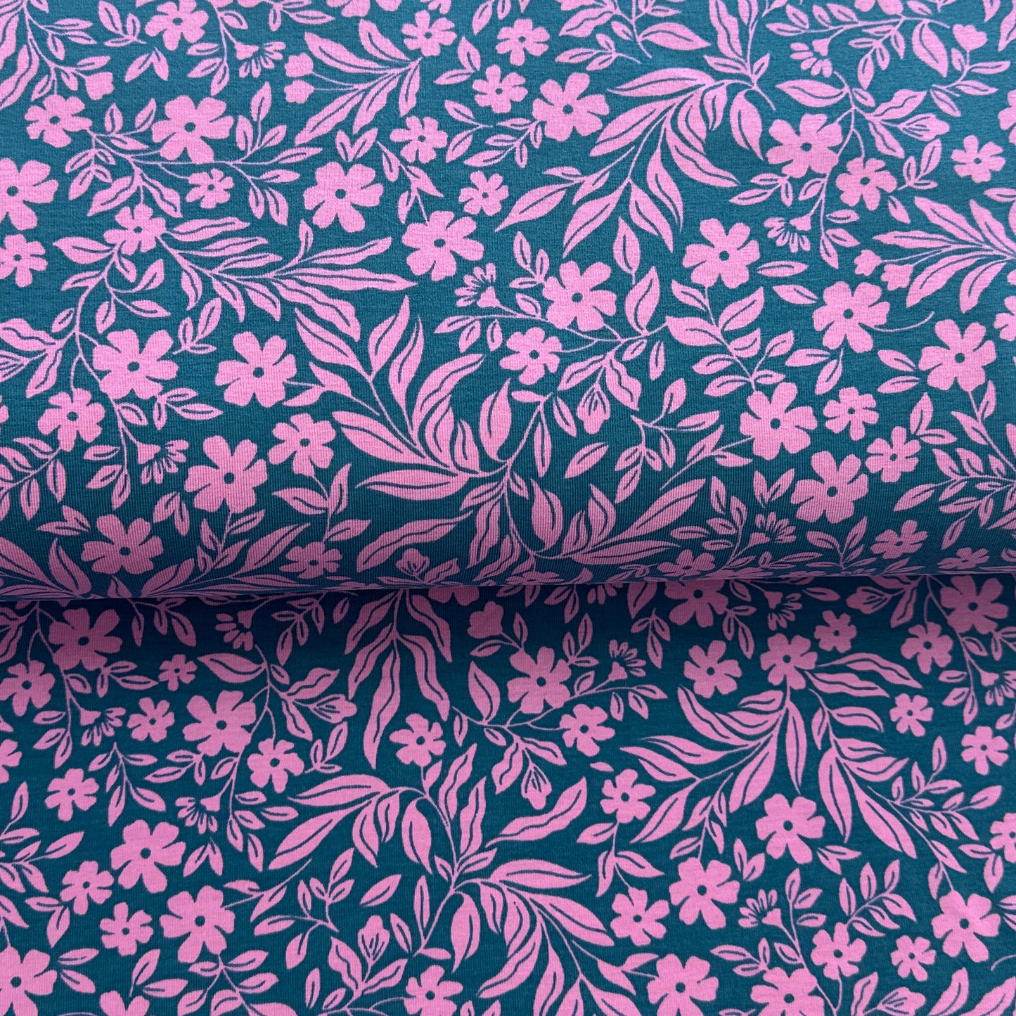 Simples fleurs pétrole - Jersey imprimé