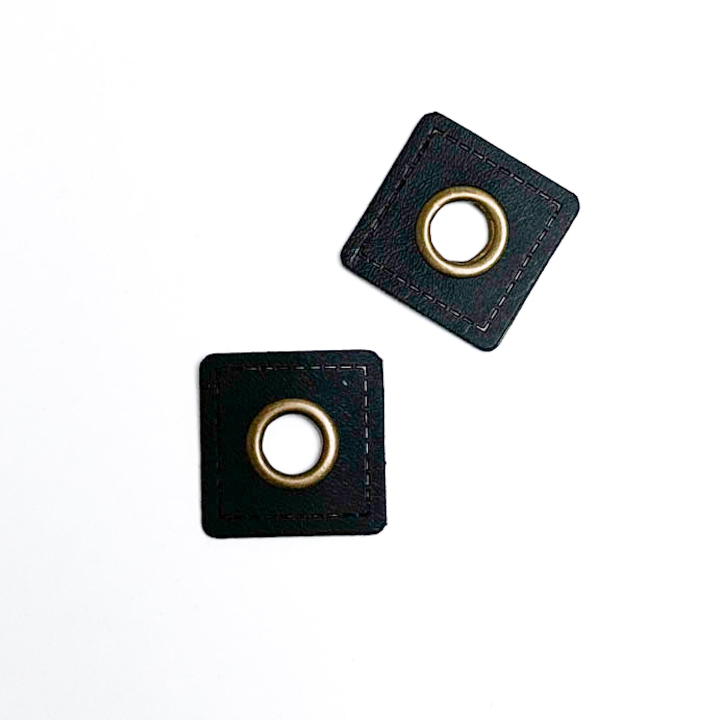 Patches en faux cuir avec oeillets - Noir - Paquet de 2