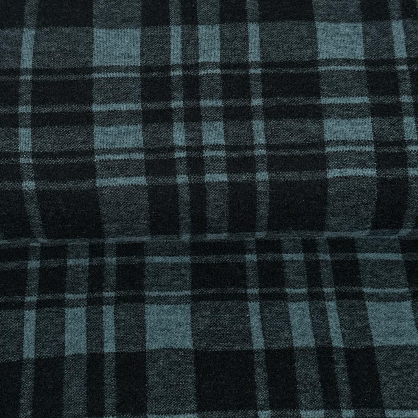 Fin de rouleau 33 cm - Carreaux bleu mer - Jacquard jersey