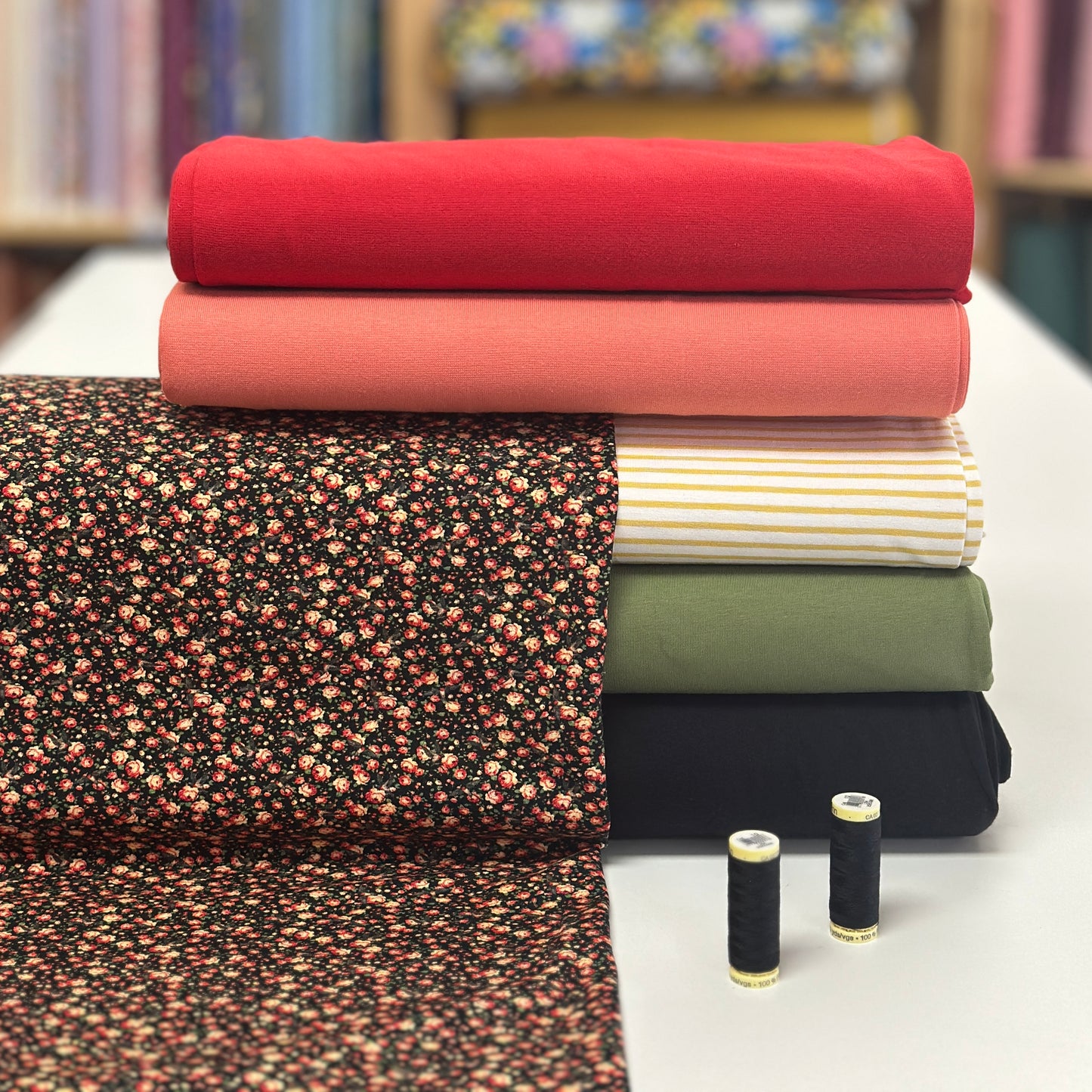 Mini roses - Jersey imprimé