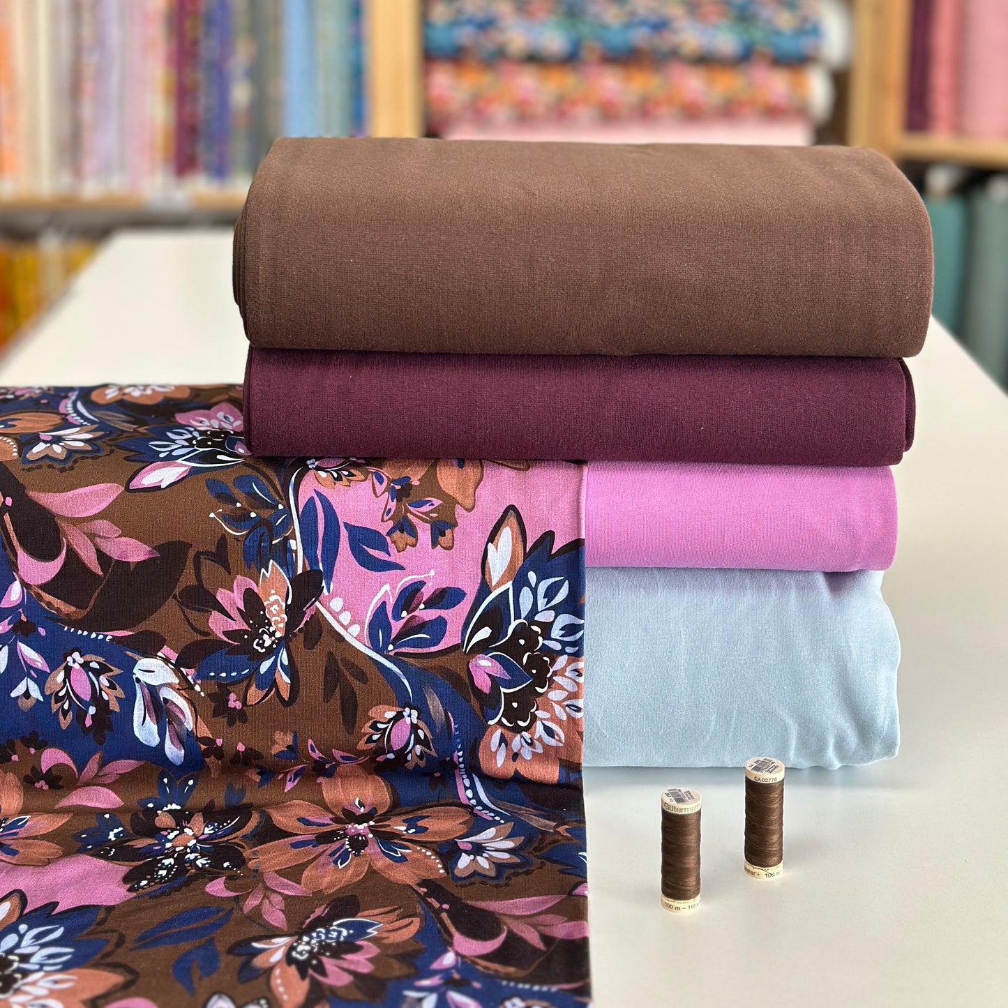 Vertigineuses brun - French Terry imprimé digital