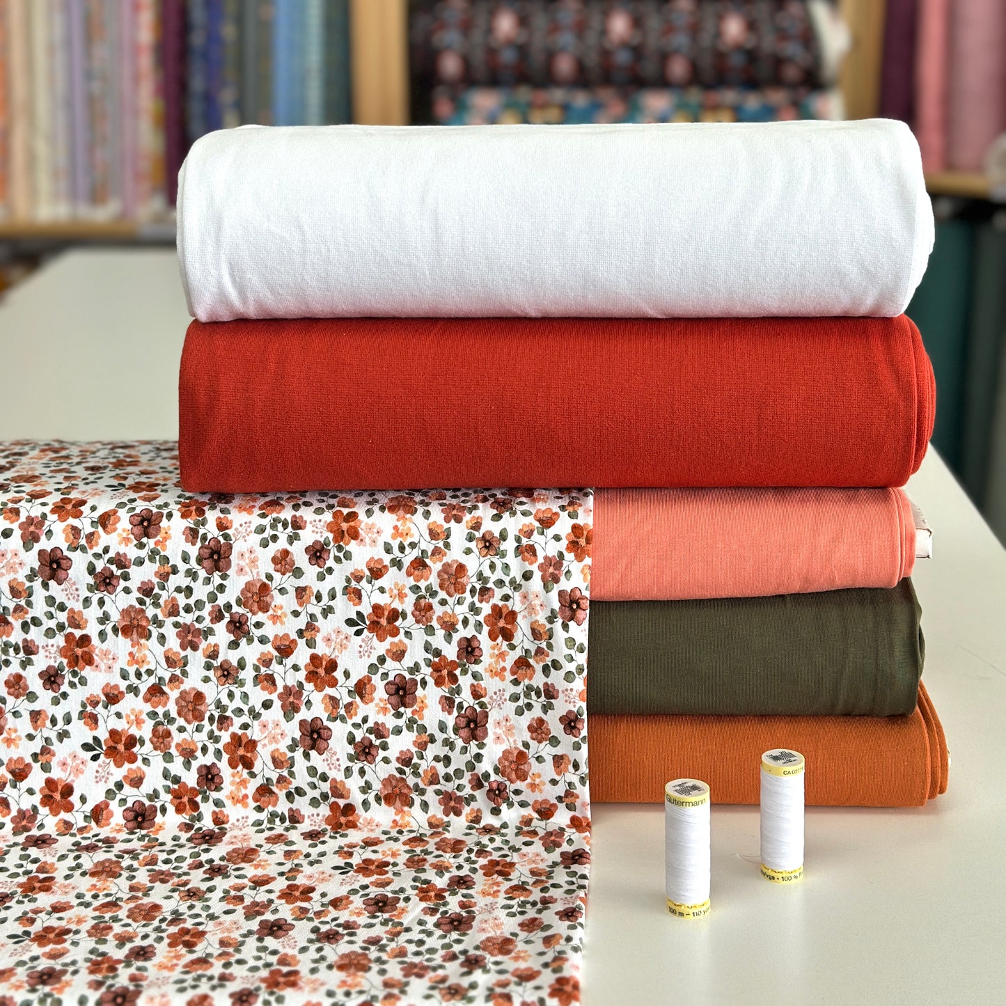 Bouquet de douceur - Jersey imprimé biologique