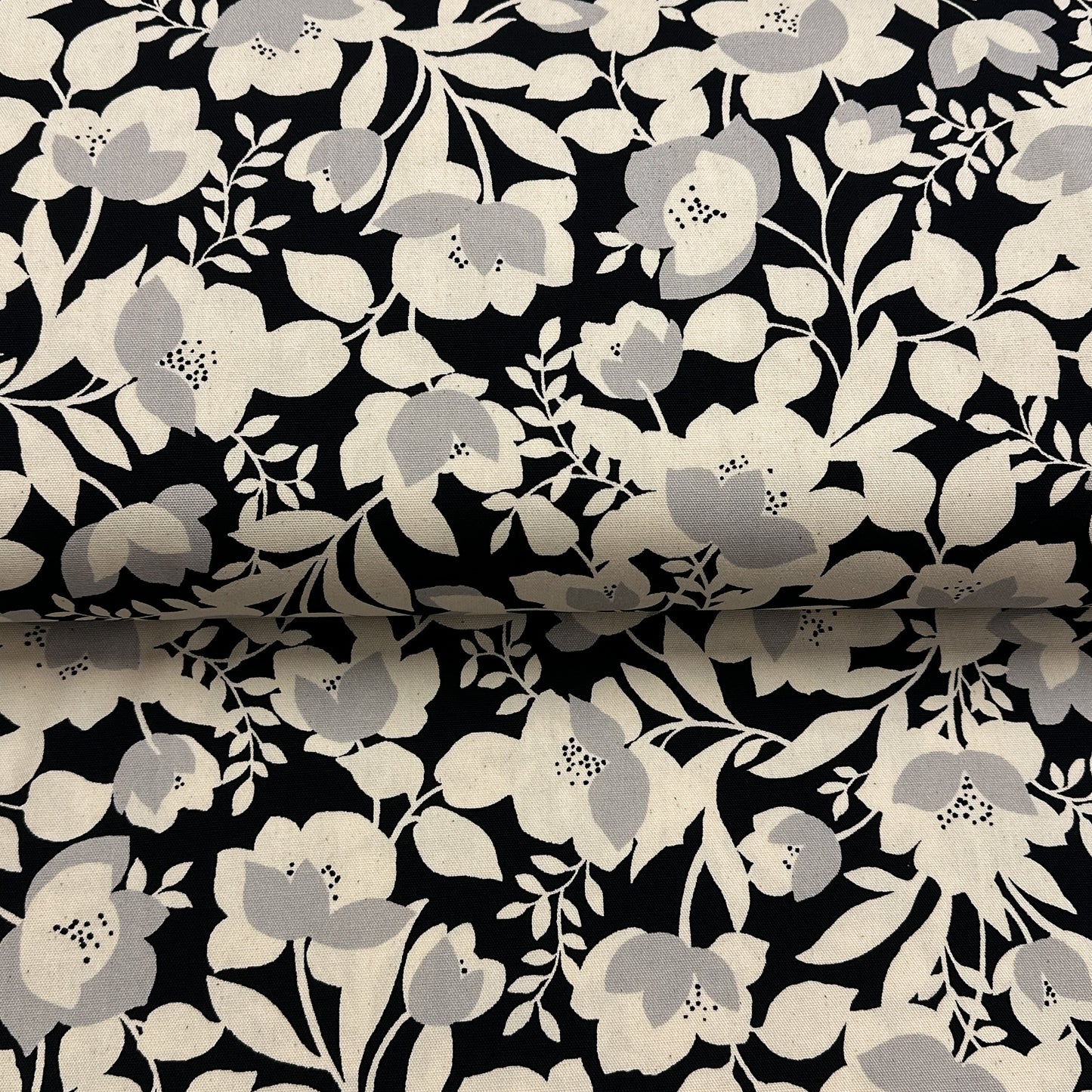 En fleurs noir - Canevas imprimé