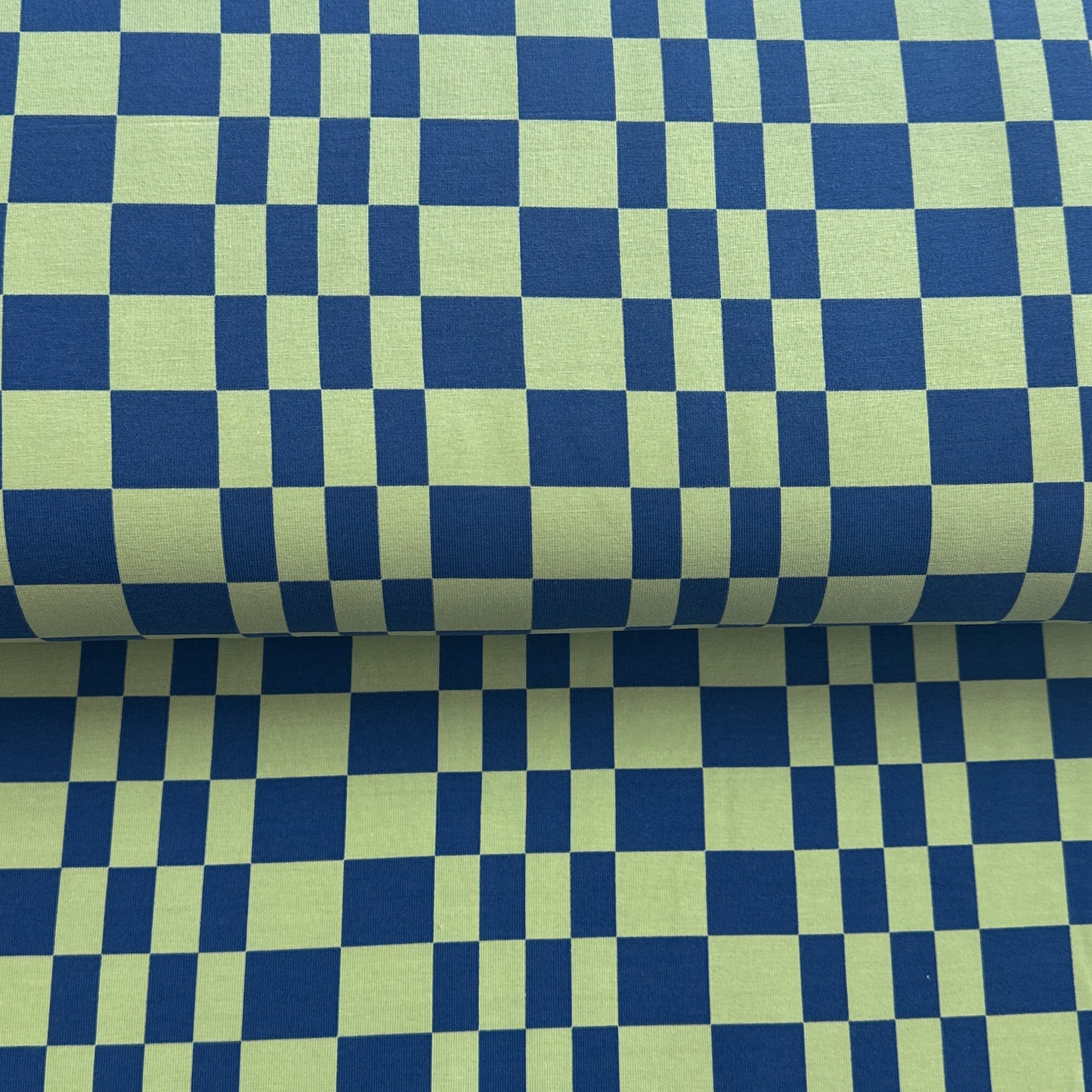 Cool green/blue tiles - Printed jersey