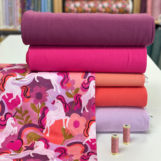 Licornes corail - Jersey imprimé digital