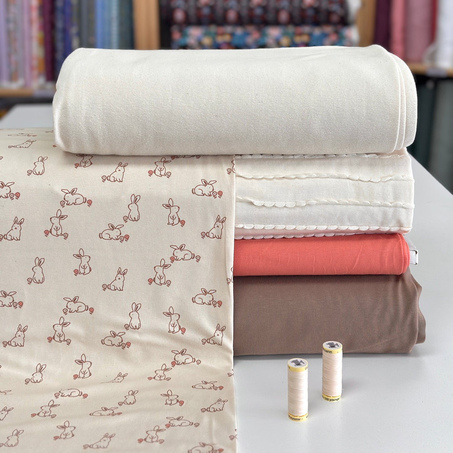 Petits lapins - Jersey imprimé biologique