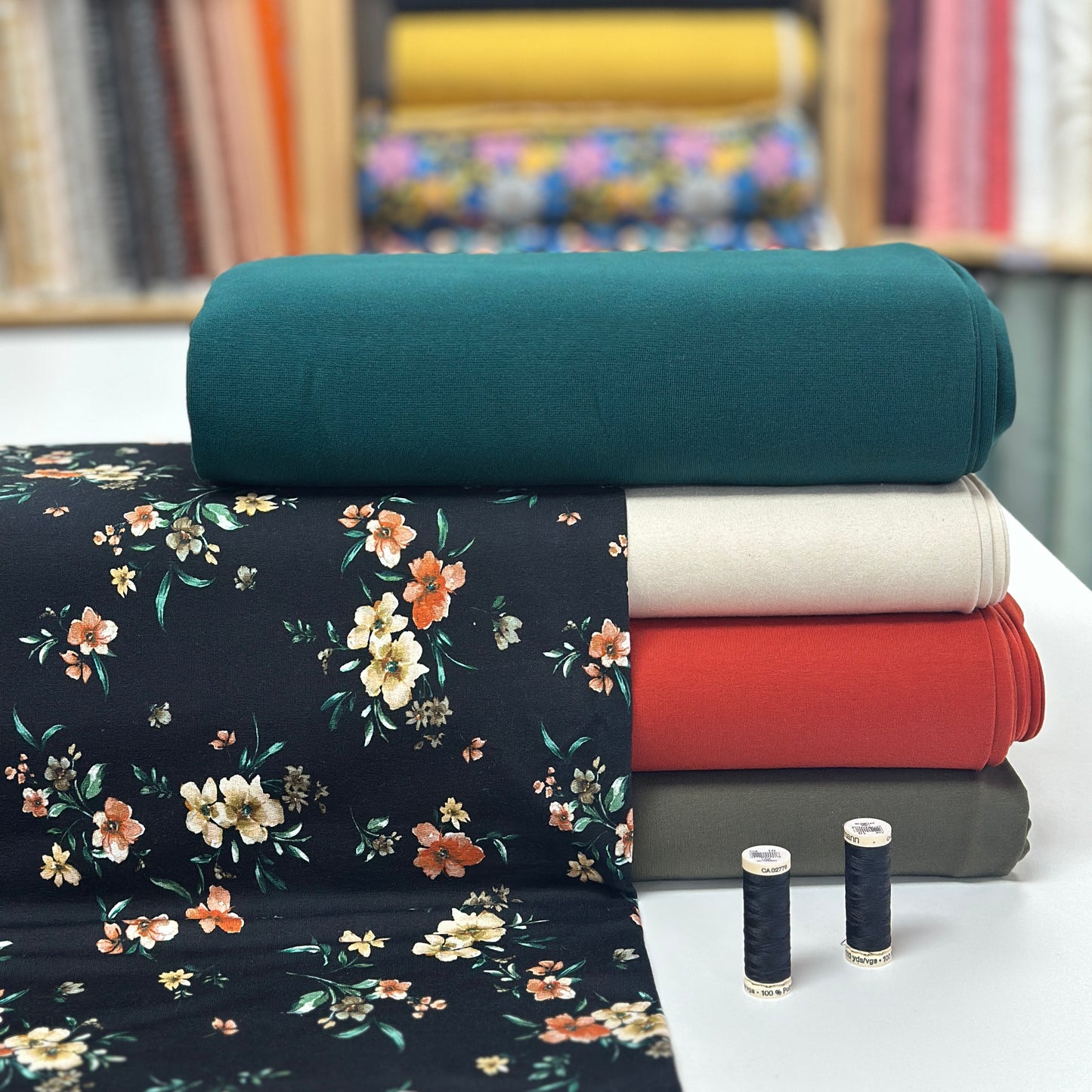 Subtiles fleurs - French Terry brossé imprimé digital