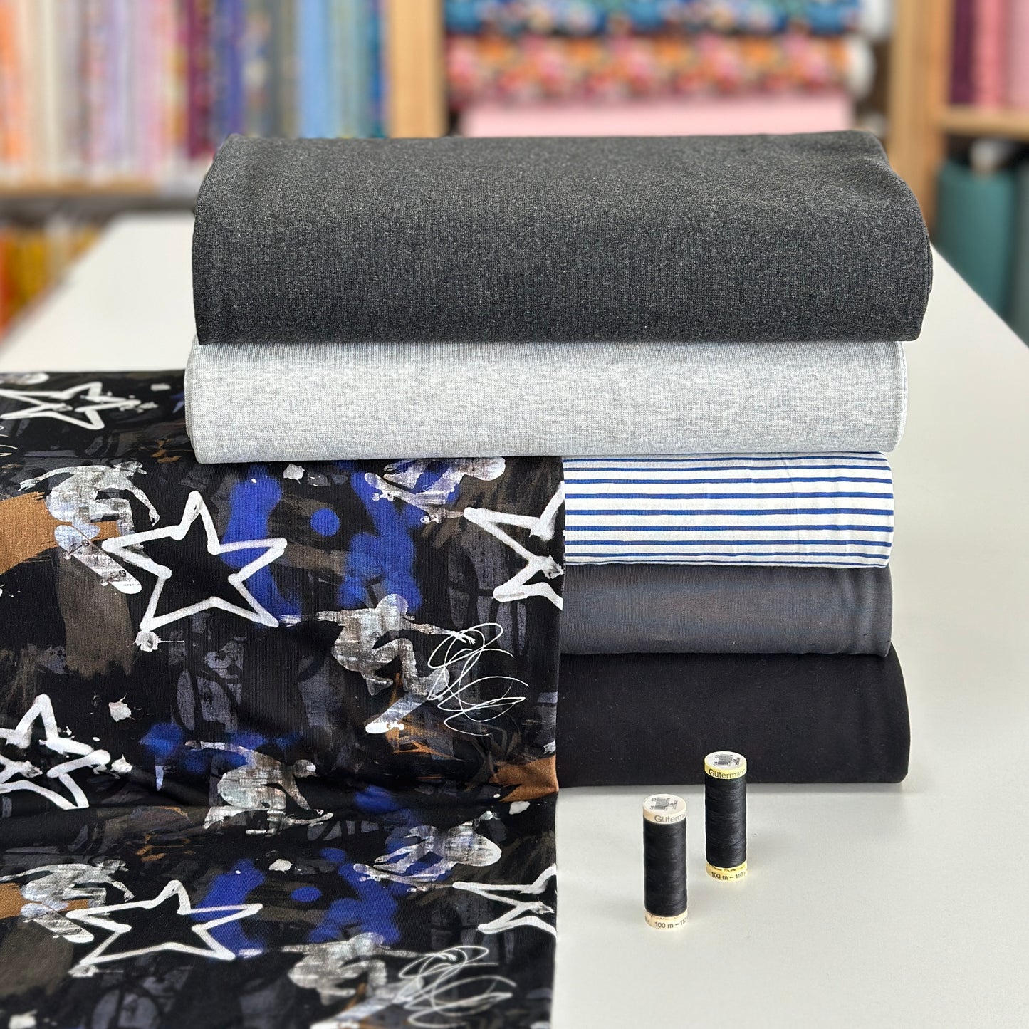 Graffiti noir - French Terry imprimé digital