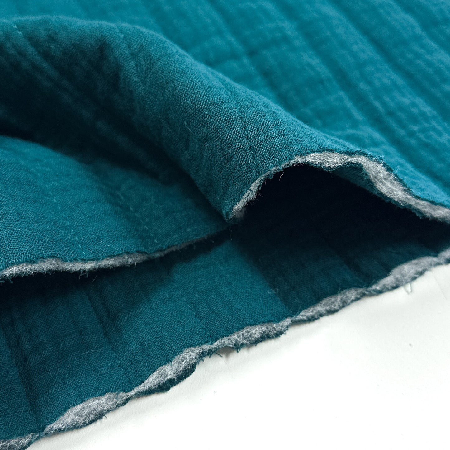 Petrol green - Reversible vertical quilted double gauze