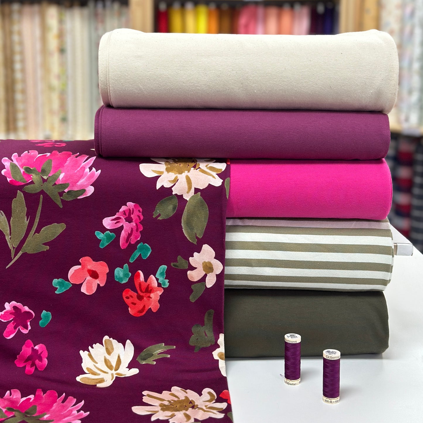 Flirty jade - Printed French Terry