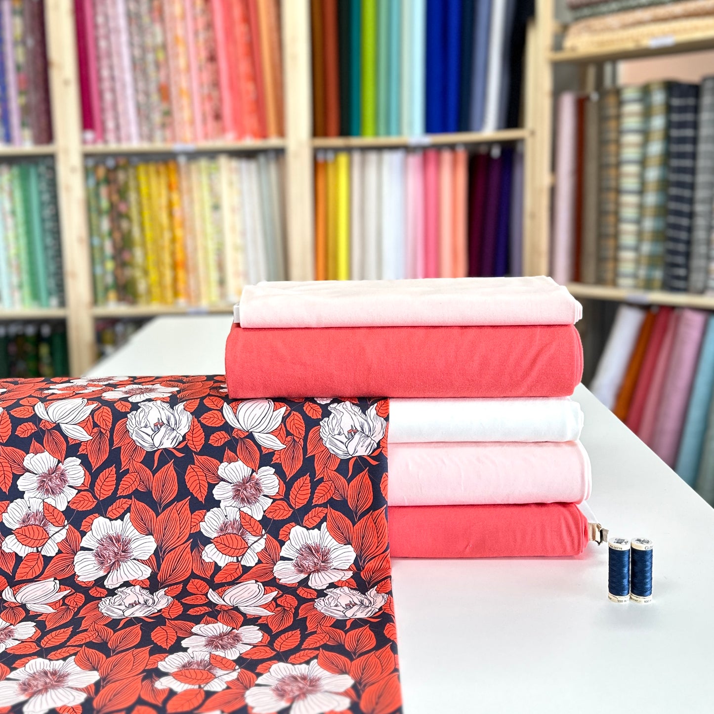 Dark Blue Roses - NON NON OUI - Printed Jersey