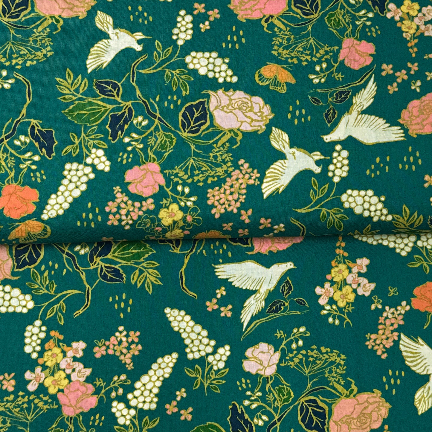 In the Garden Verdant - Monaluna - Organic Printed Poplin