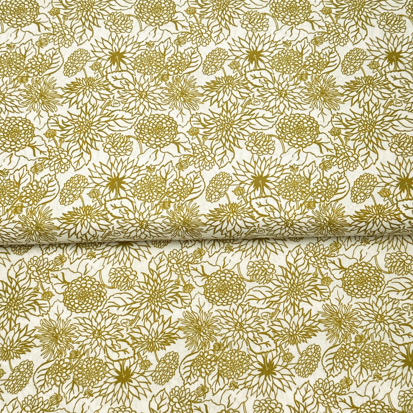 Dahlia Dream Ivory - Monaluna - Organic printed poplin