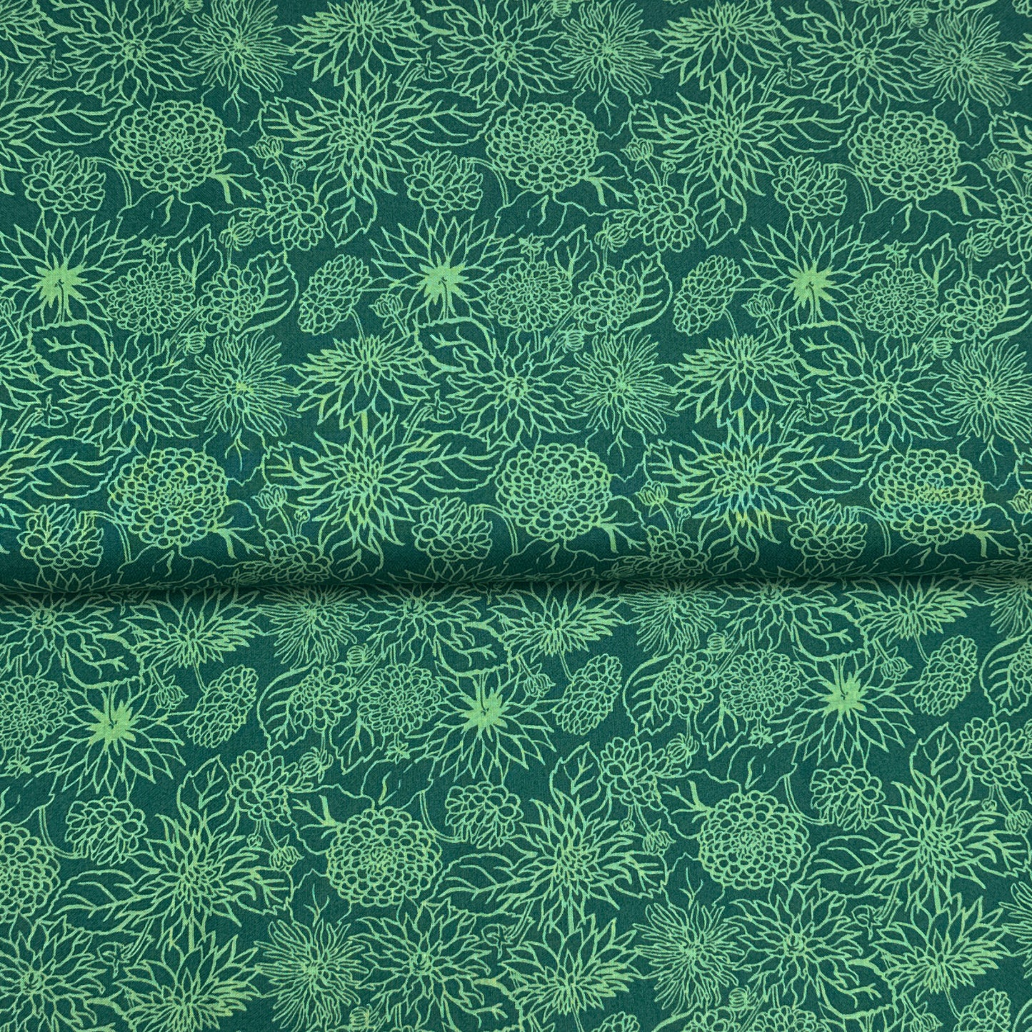 Dahlia Dream Verdant - Monaluna - Organic Printed Poplin