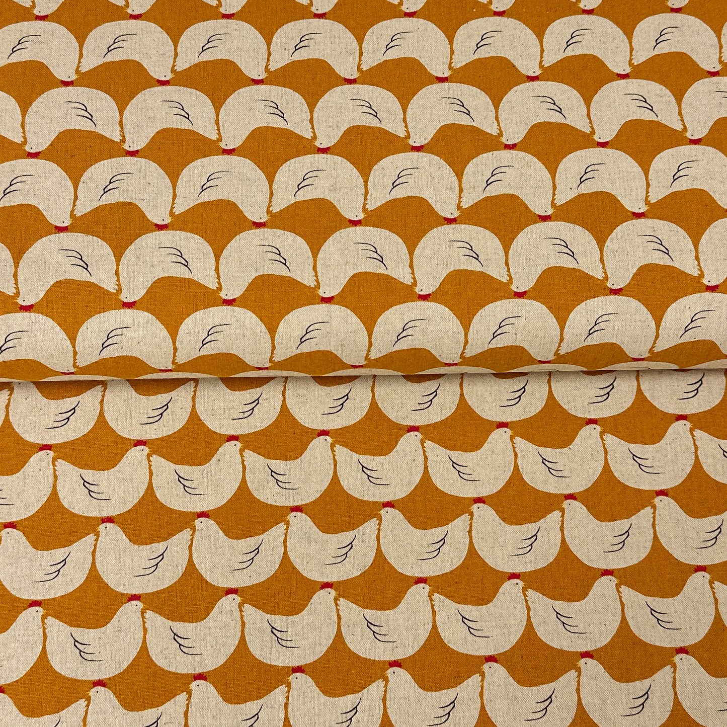 Poules orange - Canevas imprimé