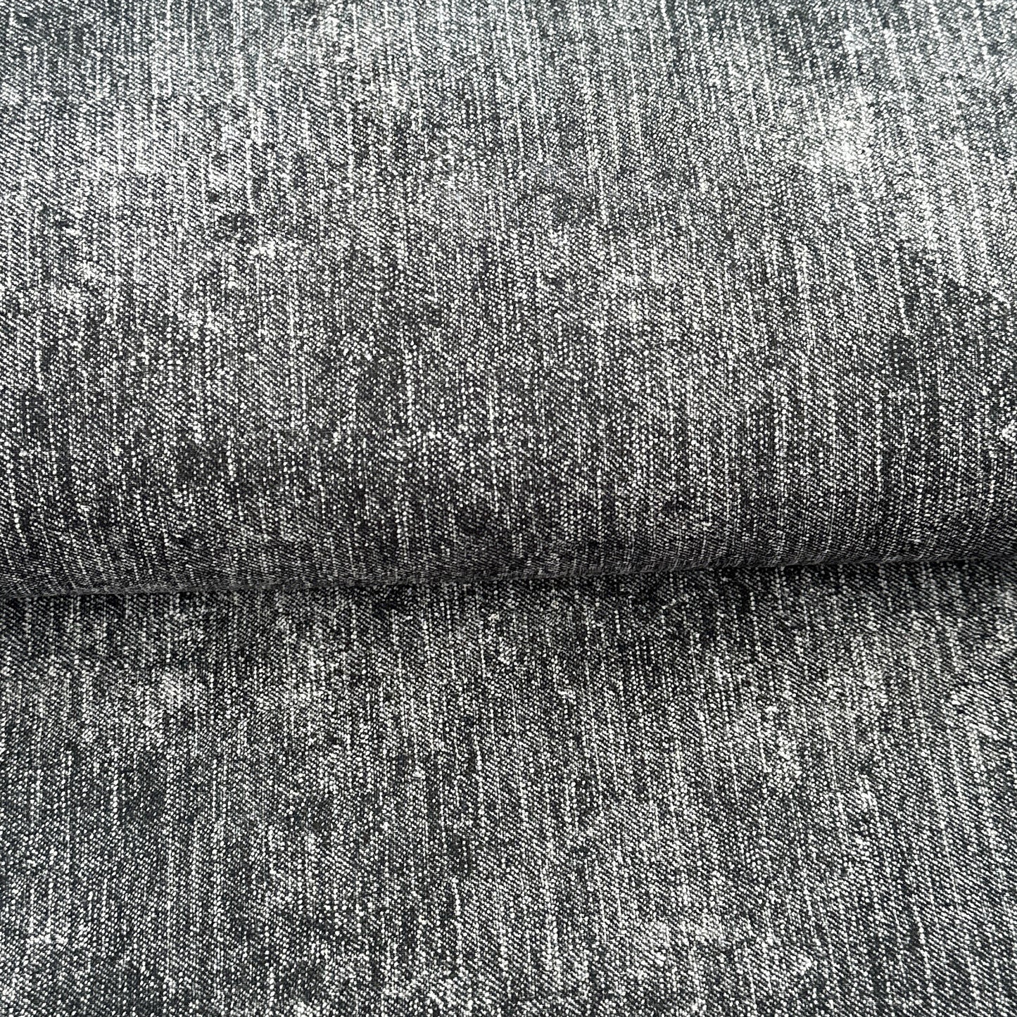 End of roll 14 cm - Anthracite denim look - Printed French Terry