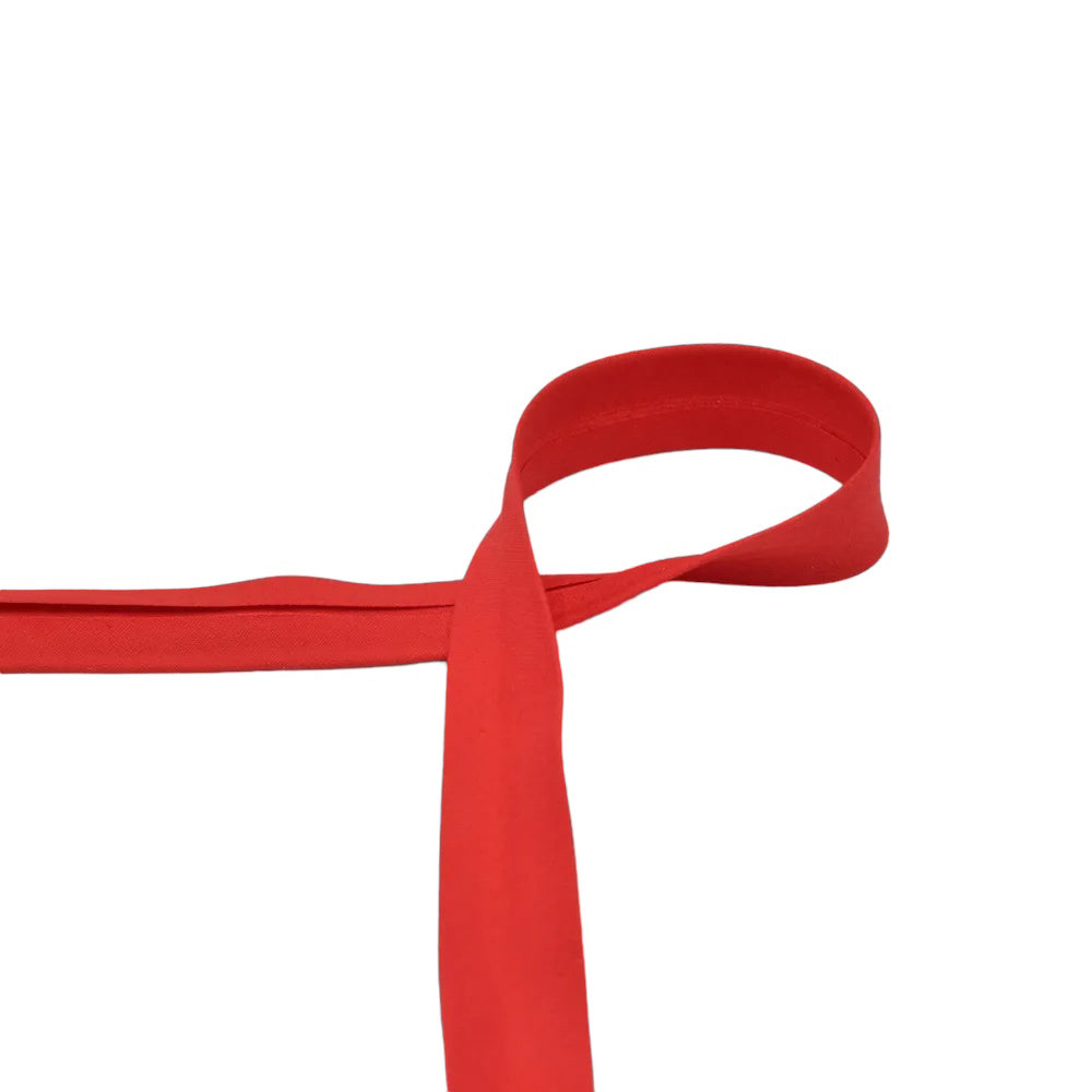 Red - 20mm single fold cotton bias