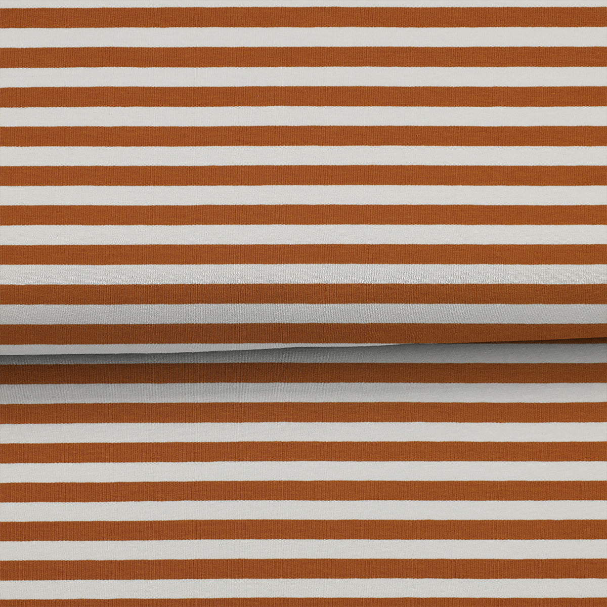 Cognac/ecru stripe - Striped French Terry