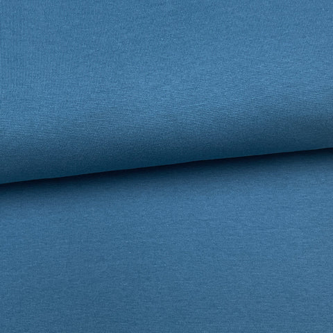 Fin de rouleau 60 cm - Jeans - Coton ouaté biologique extensible uni