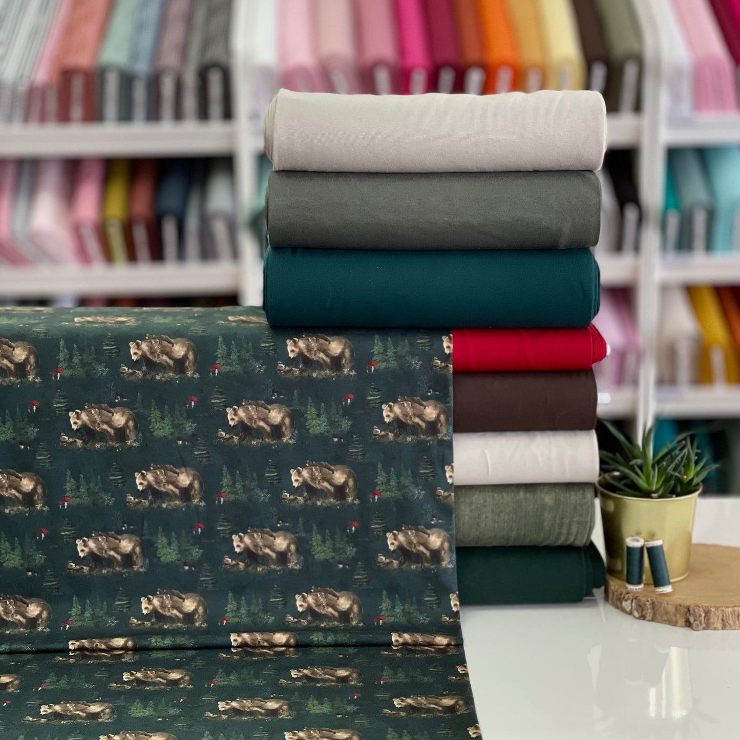 Papa Bear green - NON NON OUI - Printed jersey