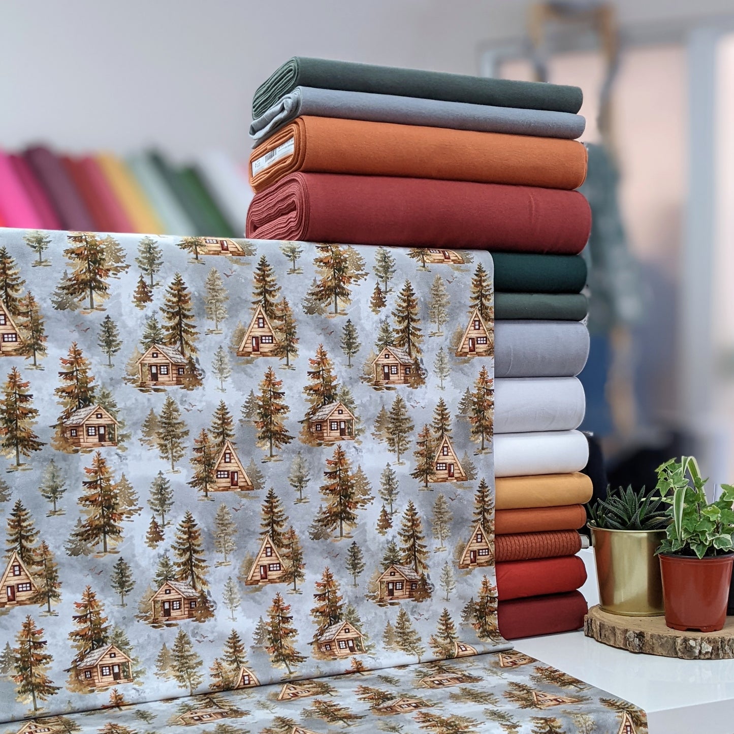 End of roll 147 cm - Chalet life - NON NON OUI - Printed jersey