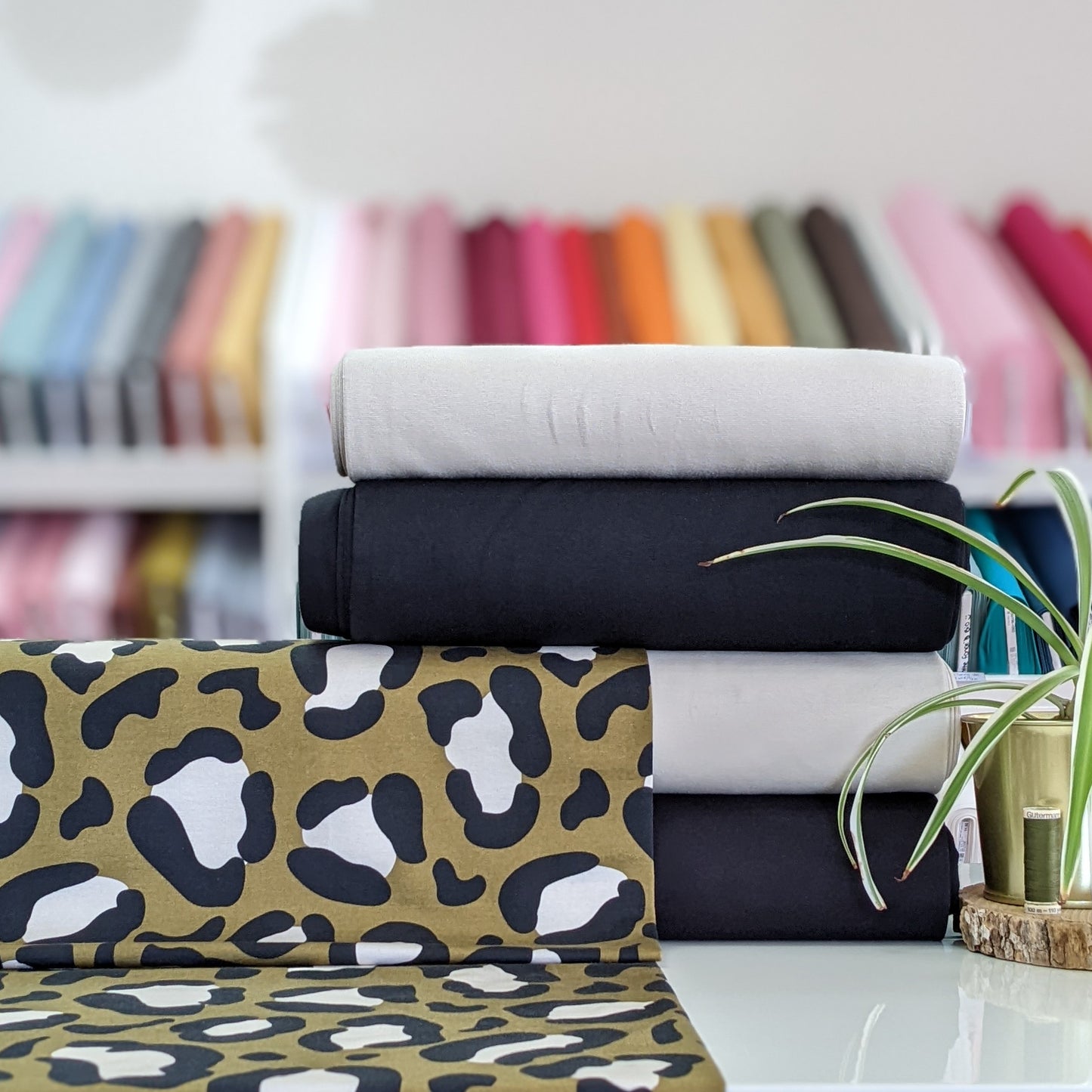 Léopard vert - French Terry imprimé