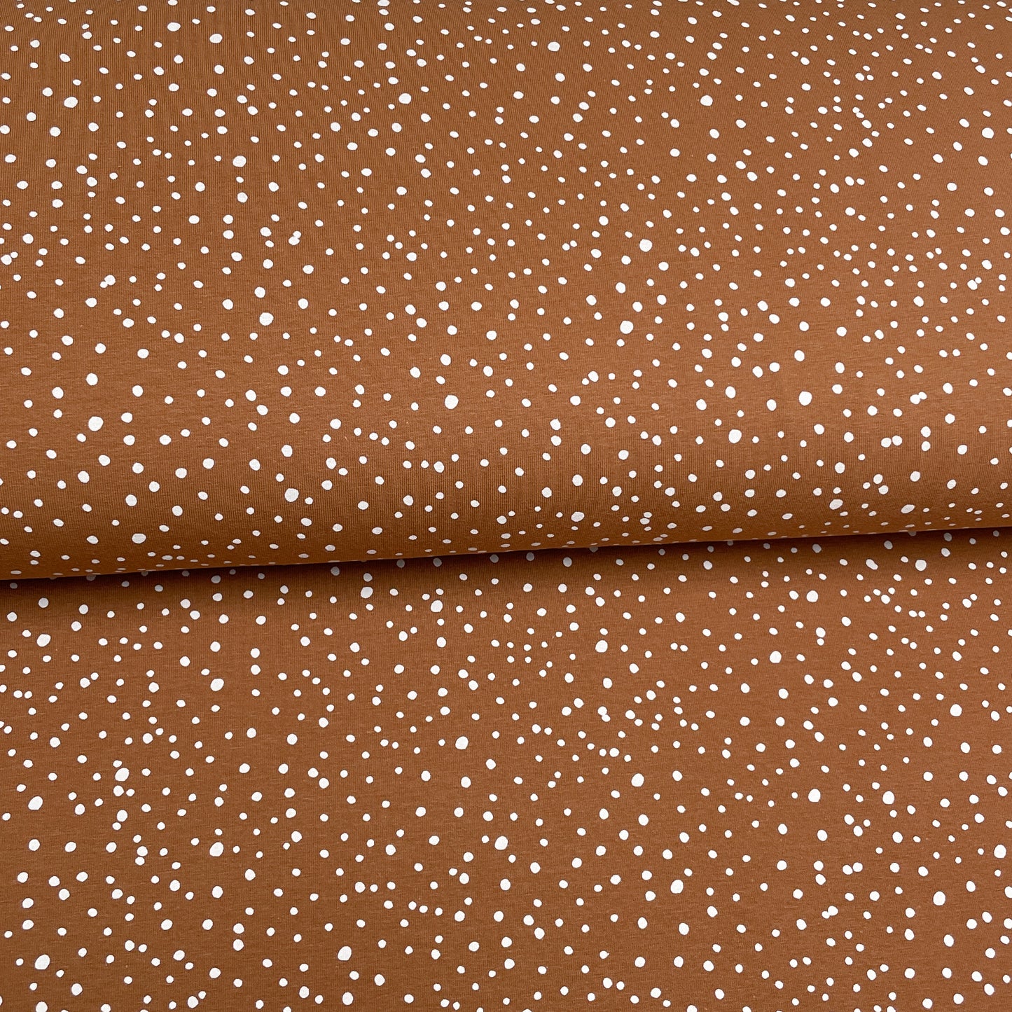 Pois caramel - Jersey imprimé