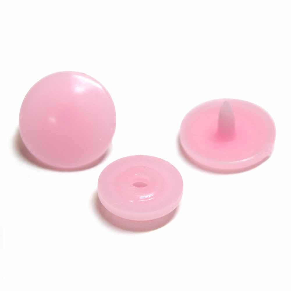 Boutons pression en plastique 11mm UNIQUE - Rose bébé - paquet de 30