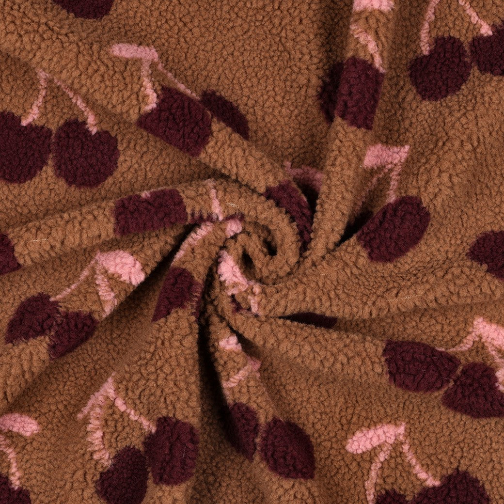 Cerises brun - Teddy jacquard